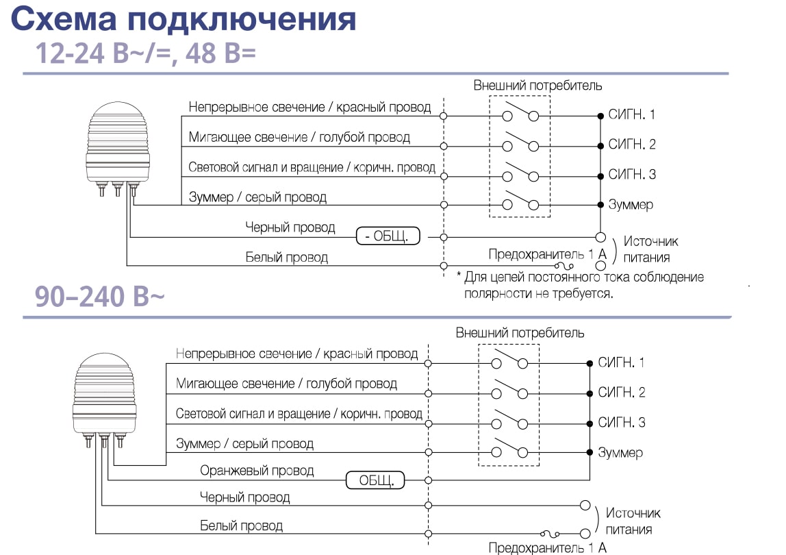 Схема проблескового маячка MS86T