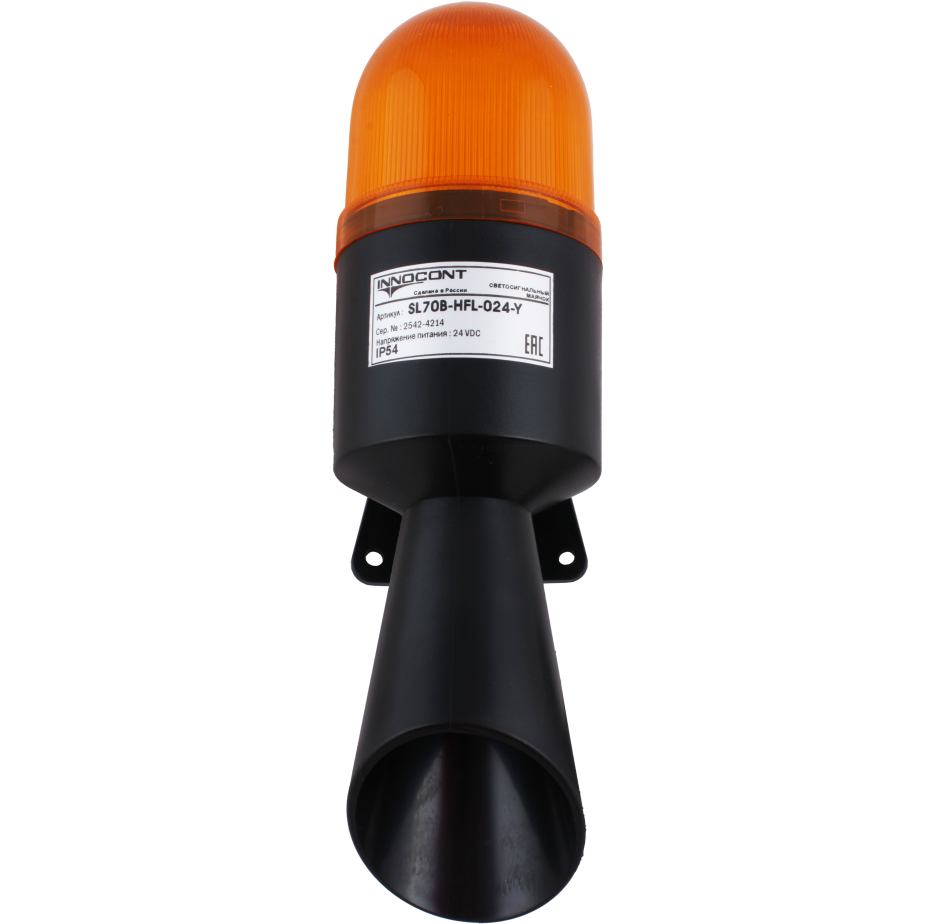 Светодиодный маячок с усиленным звуковым сигналом SL70B-HFL-024-Y