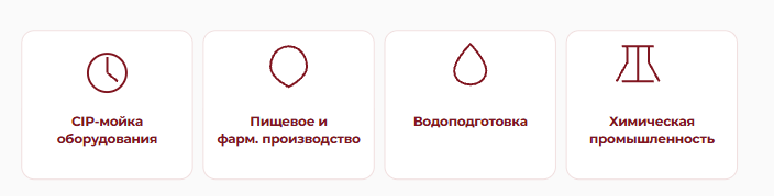 Сфера применения датчиков концентрации Baumer - CIP-мойка оборудования, пищевое и фармацевтическое производство, водоподготовка, химическая промышленность