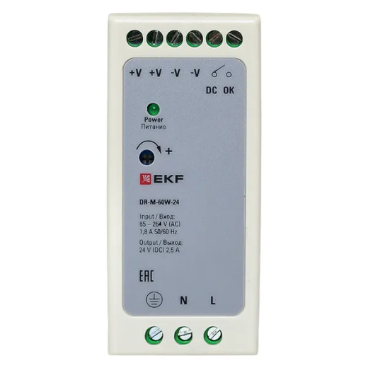 Блок питания EKF DR-M-60W-24 (60 Вт)