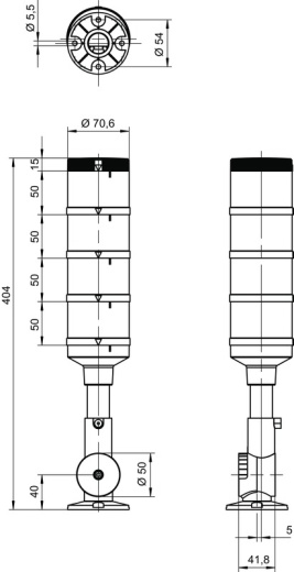 Cветодиодная колонна модульного типа A7-V1-MP2-BZ2-S-DS-ROG-T-100