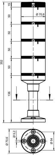 Cветодиодная колонна модульного типа A7-V1-MP1-BZ2-S-DS-ROG-T-100