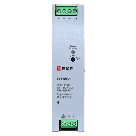 Блок питания EKF DR-E-75W-24 (75 Вт)