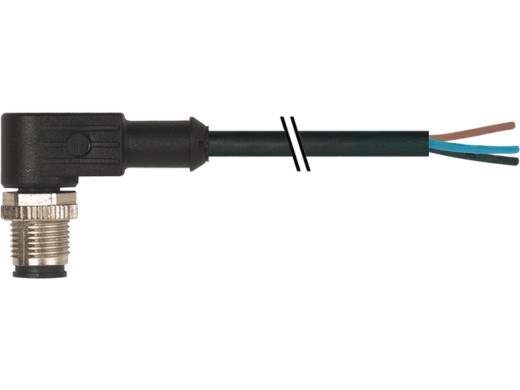 Кабель с угловым коннектором М12