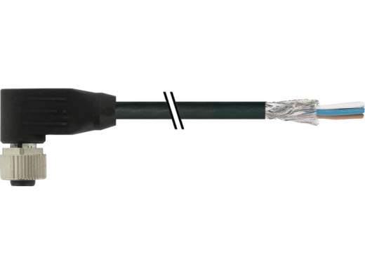 Кабель с угловым коннектором М12